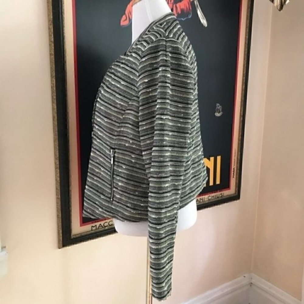 Mossimo: V-Neck Zipper Tweed Jacket Sz 18 - Picture 3 of 8